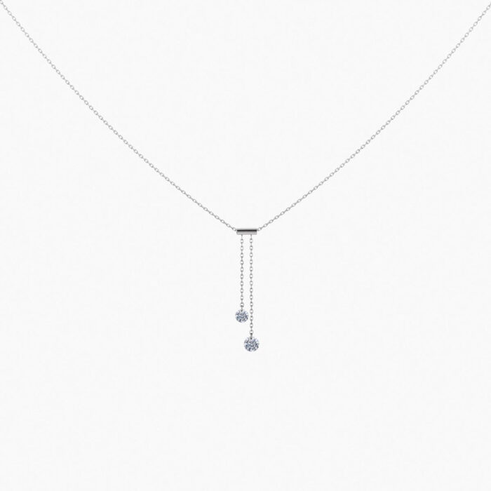 Collier La Brune & La Blonde 360° Cravate 2 Diamants 0,35 ct Or Jaune – Image 3