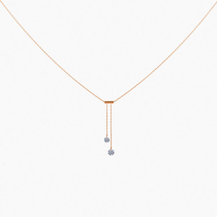 Collier La Brune & La Blonde 360° Cravate 2 Diamants 0,35 ct Or Jaune – Image 4