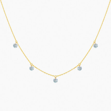 Collier La Brune & La Blonde 360° 5 Diamants Or Jaune