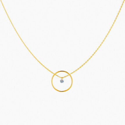 Collier La Brune & La Blonde Excentrique Diamant 0,07 ct Or Jaune