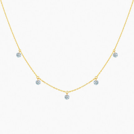 Collier La Brune & La Blonde 360° 5 Diamants Or Jaune