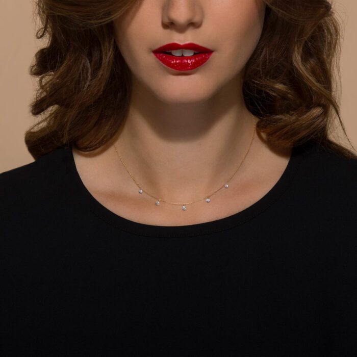 Collier La Brune & La Blonde 360° 5 Diamants Or Jaune – Image 2