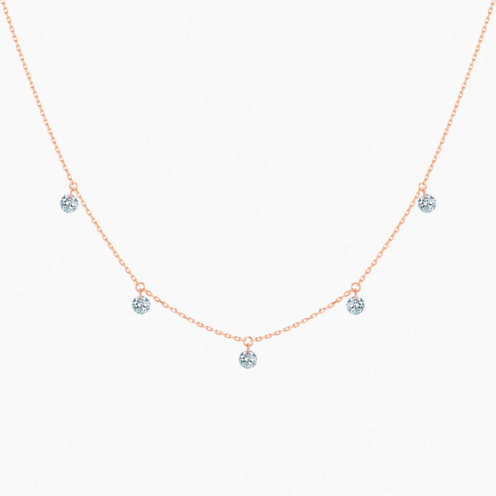 Collier La Brune & La Blonde 360° 5 Diamants Or Jaune – Image 4