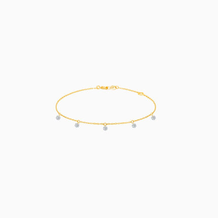 Bracelet La Brune & La Blonde 360° 5 Diamants Or Jaune