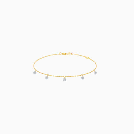 Bracelet La Brune & La Blonde 360° 5 Diamants Or Jaune