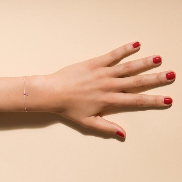 Bracelet Cordon La Brune & La Blonde BB Saphir Rose 0,15 ct – Image 2