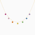 Collier La Brune & La Blonde Confetti Rainbow 7 Pierres Or Jaune