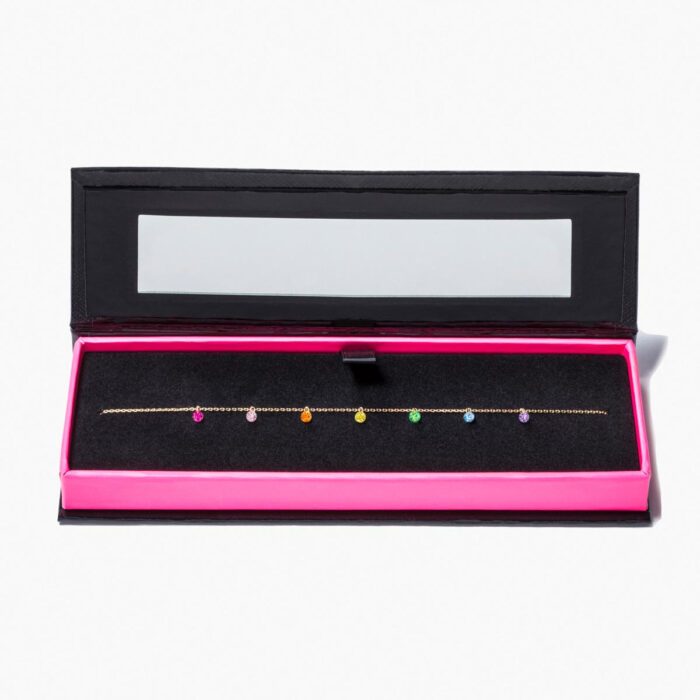 Collier La Brune & La Blonde Confetti Rainbow 7 Pierres Or Jaune – Image 3