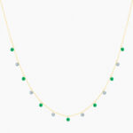 Collier La Brune & La Blonde Confetti Rivière Émeraudes Et Diamants Or Jaune