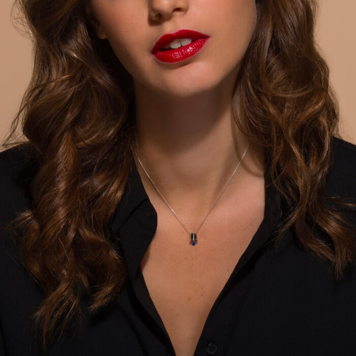 Collier La Brune & La Blonde Lily Saphir Bleu 0,13 ct – Image 2