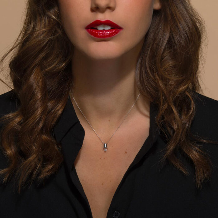 Collier La Brune & La Blonde Lily Diamant 0,15 ct Or Rose – Image 2