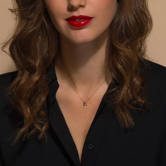 Collier La Brune & La Blonde Lily Diamant 0,07 ct Or Rose – Image 4