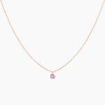 Collier La Brune & La Blonde Confetti Solitaire Saphir Rose C?ur 0,50 ct