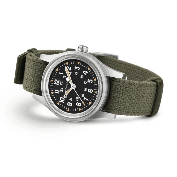 Montre Hamilton Khaki Field Mechanical Cadran Noir Bracelet Textile 36mm – Image 8