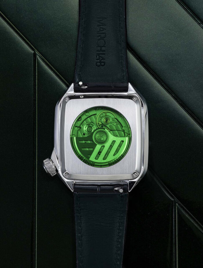 Montre March LA.B AM2 Automatique Grall 39 mm Bracelet Buffle Perforé Noir – Image 2