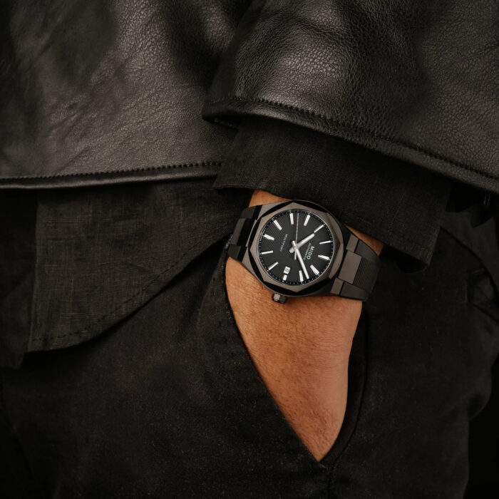 Montre Mido Multifort 8 One Crown PVD Noir Bracelet Caoutchouc – Image 4