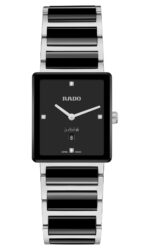 Montre Rado Integral Diamonds 28mm Quartz Cadran Noir Laqué