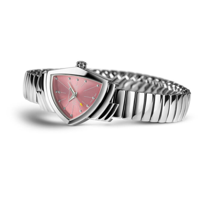 Montre Hamilton Ventura S 24mm Quartz Cadran Rose Bracelet Acier – Image 4