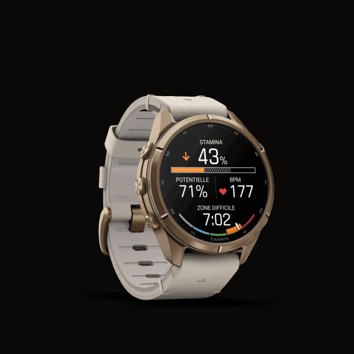 Montre Garmin Fenix 9 Pro inReach 43 mm Titane doré Cuir – Image 13