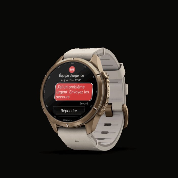 Montre Garmin Fenix 9 Pro inReach 43 mm Titane doré Cuir – Image 5