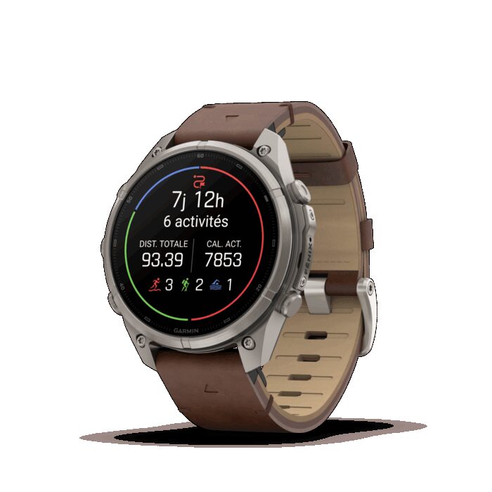Montre Garmin Fenix 9 Pro inReach 47 mm Titanium Cuir – Image 2