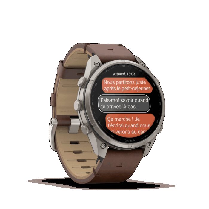 Montre Garmin Fenix 9 Pro inReach 47 mm Titanium Cuir – Image 12