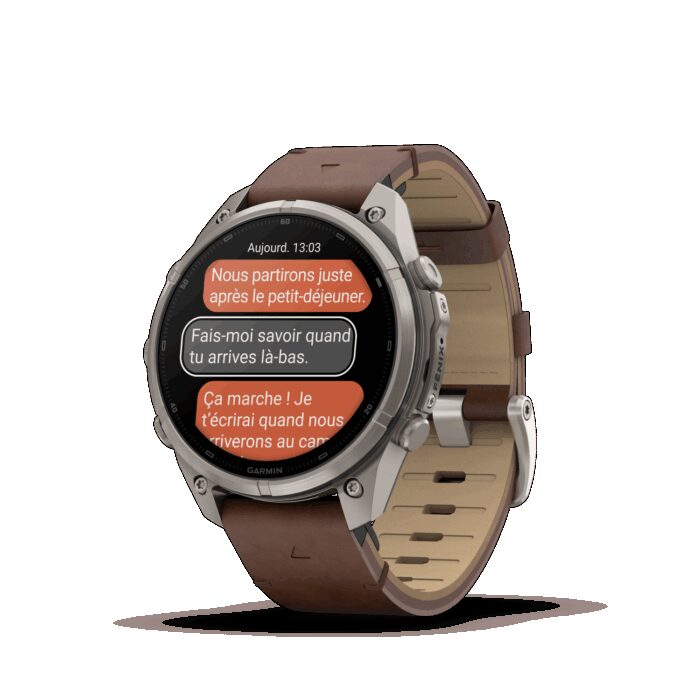 Montre Garmin Fenix 9 Pro inReach 47 mm Titanium Cuir – Image 5