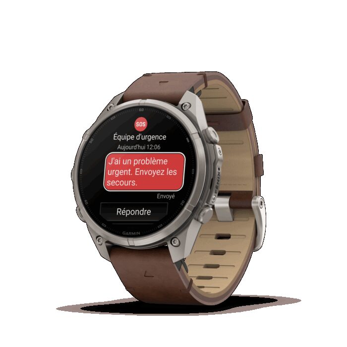 Montre Garmin Fenix 9 Pro inReach 47 mm Titanium Cuir – Image 6