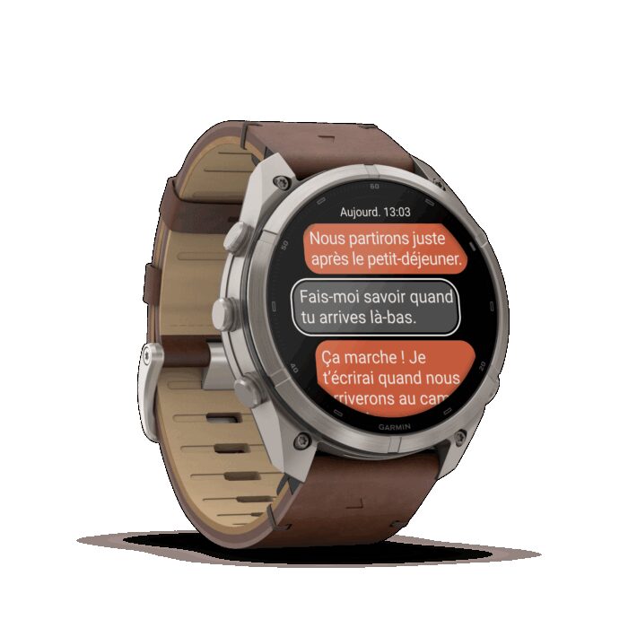 Montre Garmin Fenix 9 Pro inReach 51 mm Titanium Cuir – Image 13