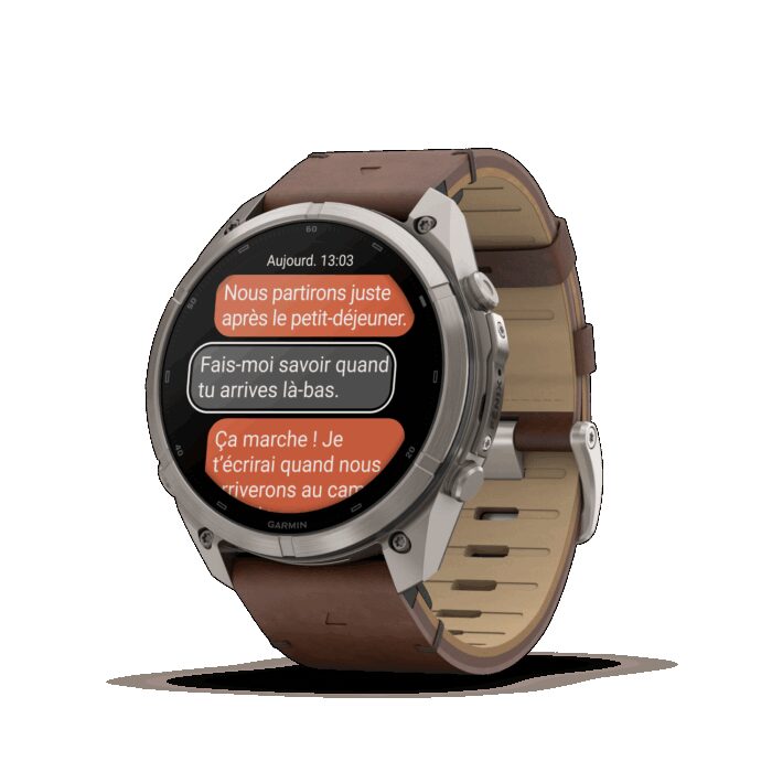 Montre Garmin Fenix 9 Pro inReach 51 mm Titanium Cuir – Image 6