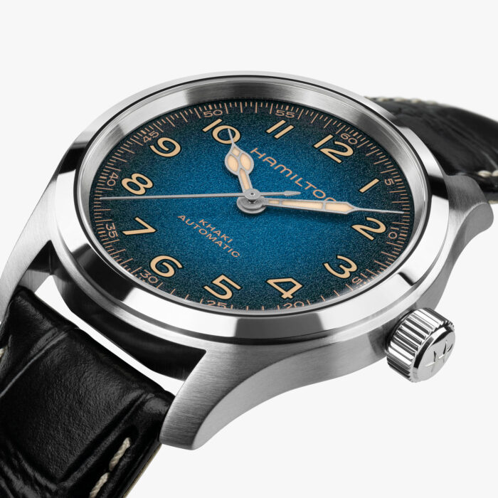 Montre Hamilton Khaki Field Murph Auto 38 mm Cadran Bleu Bracelet cuir – Image 4