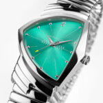 Montre Hamilton Ventura Quartz 32 mm x 50 mm Cadran Turquoise Bracelet Acier – Image 2