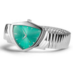 Montre Hamilton Ventura Quartz 32 mm x 50 mm Cadran Turquoise Bracelet Acier – Image 3